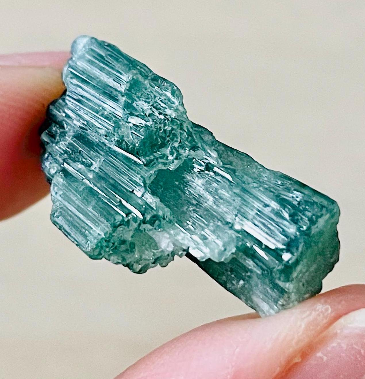 Raw Green Tourmaline Crystal Fan: Natural Gemstone Lot (3.6g)