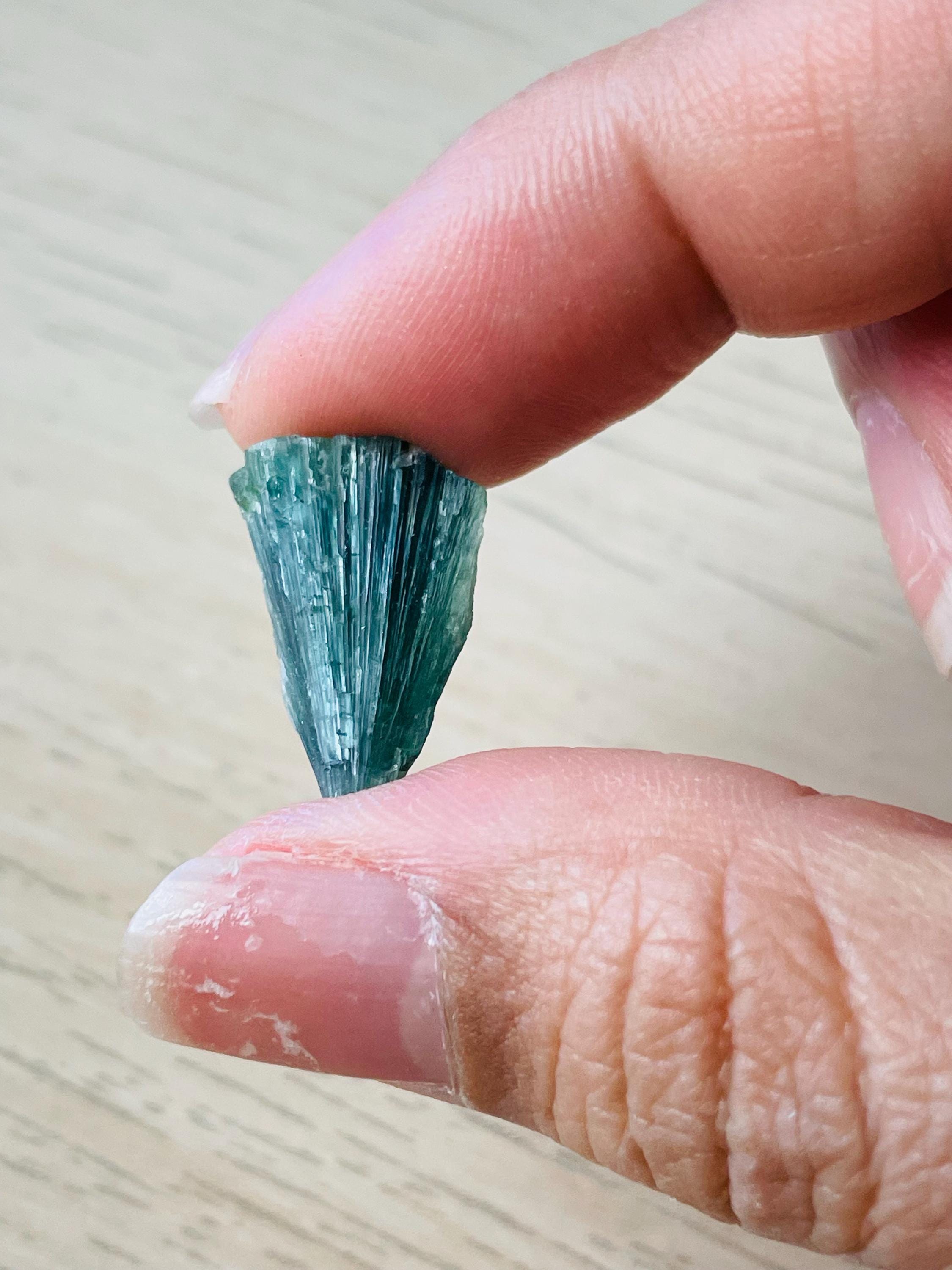 Raw Green Tourmaline Crystal Fan: Natural Gemstone Cluster (2.6g) Raw Green Tourmaline Crystal Fan: Natural Gemstone Cluster (2.6g)