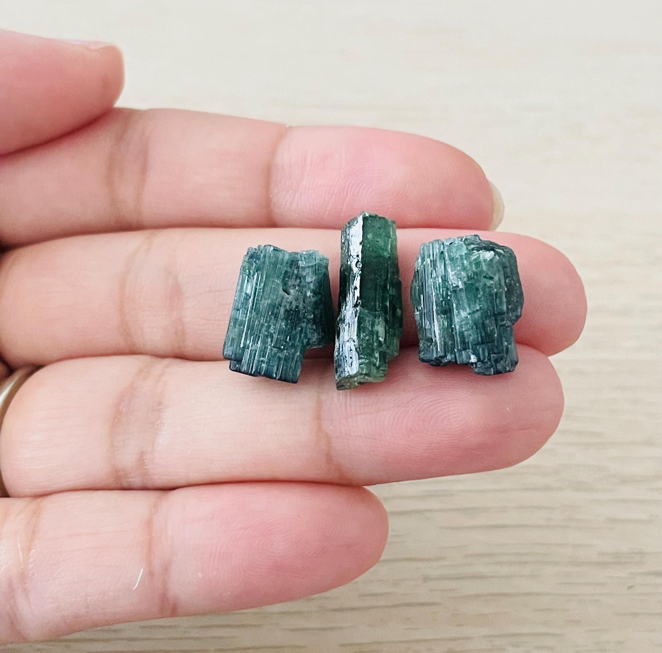 Raw Green Tourmaline Crystal Lot: Pakistan Gemstone (5.72g)