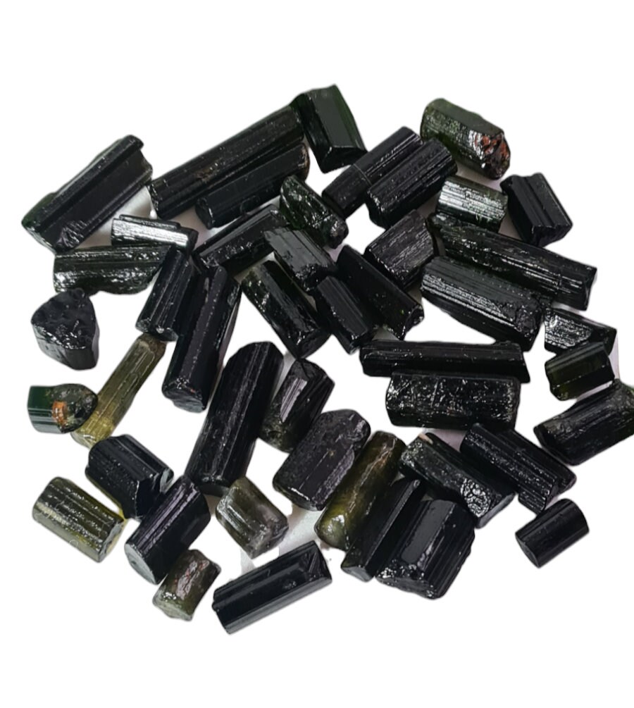 Dark Green Tourmaline Rough: Uncut Pencil Crystals For Jewelry Making Dark Green Tourmaline Rough: Uncut Pencil Crystals For Jewelry Making