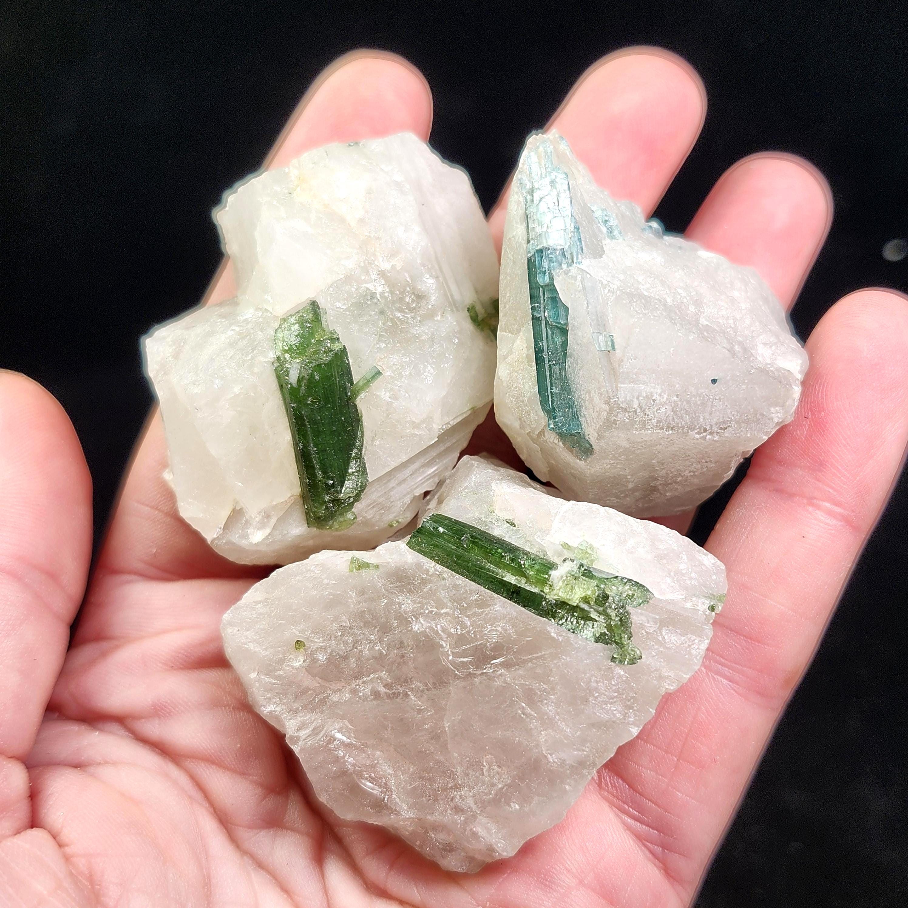 Tourmaline In Quartz Crystal - Tourmaline Quartz - Green Tourmaline - Raw Tourmaline Stones - Tourmaline In Matrix - Brazilian Quartz Tourmaline In Quartz Crystal - Tourmaline Quartz - Green Tourmaline - Raw Tourmaline Stones - Tourmaline In Matrix - Brazilian Quartz