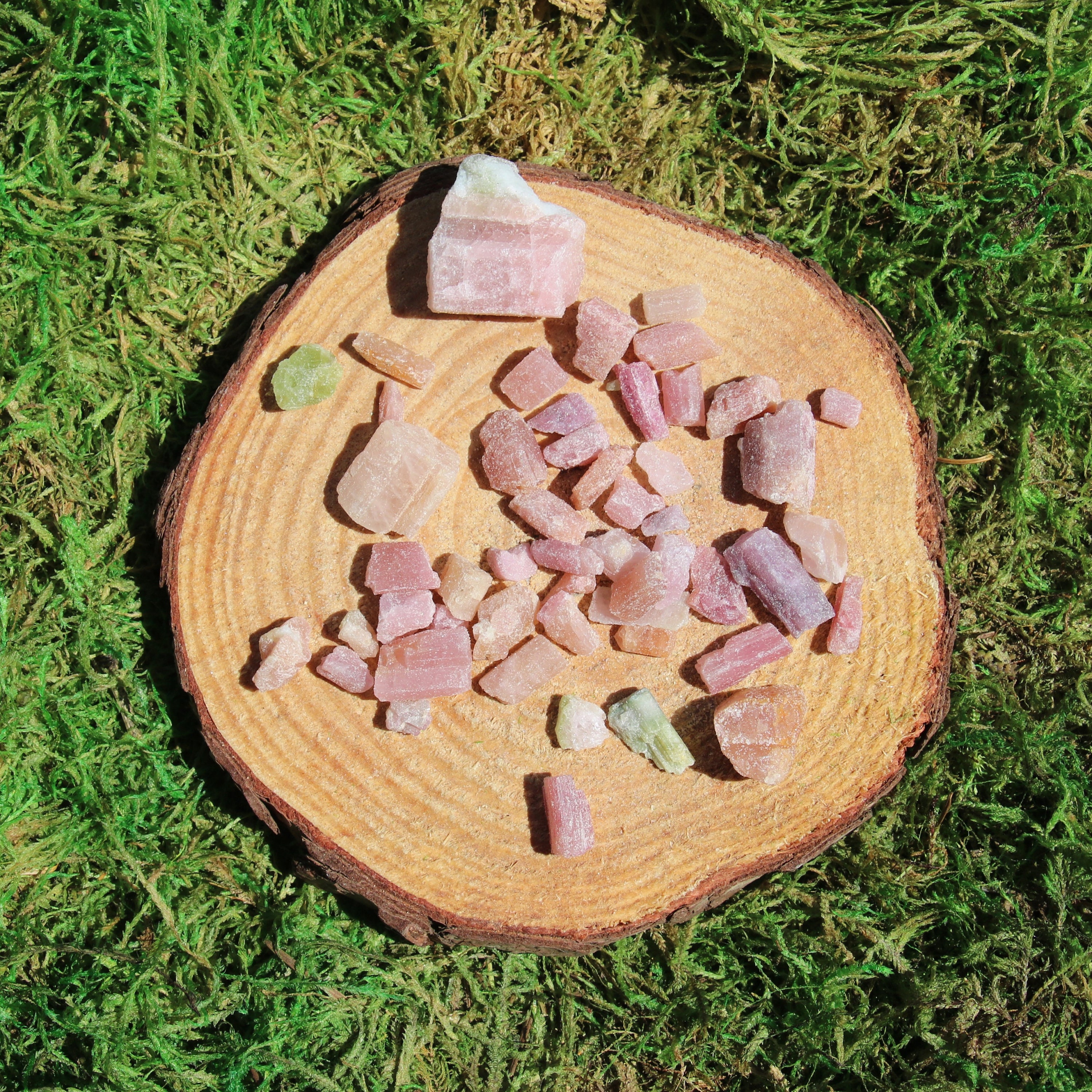 Pink And Green Tourmaline Raw Pieces Opaque*