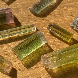 Pink + Green Tourmaline Crystals 1.8 Gram Lot Natural Terminated Specimens For Jewelry From Afganistan Pink + Green Tourmaline Crystals 1.8 Gram Lot Natural Terminated Specimens For Jewelry From Afganistan