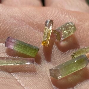 Pink + Green Tourmaline Crystals 1.2 Gram Lot Natural Terminated Specimens For Jewelry From Afganistan Pink + Green Tourmaline Crystals 1.2 Gram Lot Natural Terminated Specimens For Jewelry From Afganistan