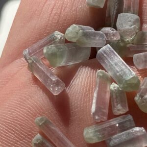 Pink + Green Tourmaline Crystals 2 Gram Lot Natural Terminated Specimens For Jewelry From Afganistan Pink + Green Tourmaline Crystals 2 Gram Lot Natural Terminated Specimens For Jewelry From Afganistan