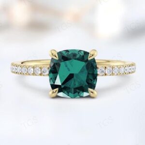 14k Rose Gold Paraiba Tourmaline Wedding Ring For Woman Vintage Cushion Cut Green Tourmaline Engagement Ring Unique Solitaire Gemstone Ring 14k Rose Gold Paraiba Tourmaline Wedding Ring For Woman Vintage Cushion Cut Green Tourmaline Engagement Ring Unique Solitaire Gemstone Ring