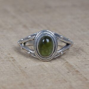 Green Tourmaline Ring: 925 Sterling Silver Gemstone Jewelry
