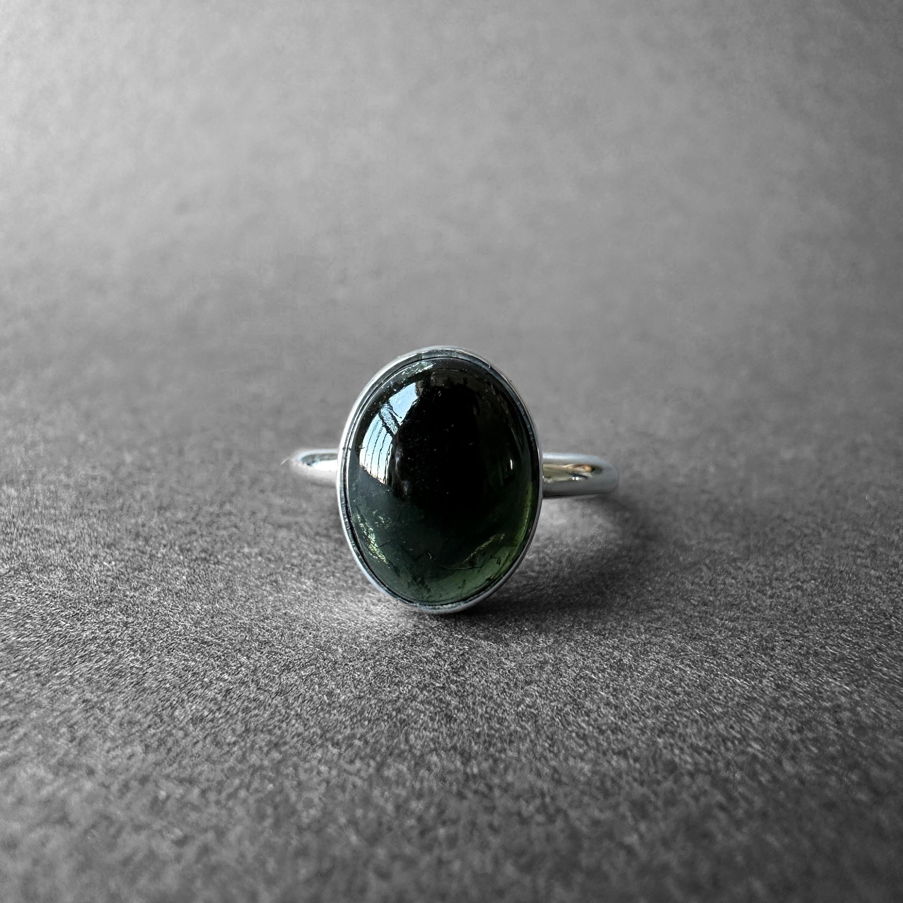 Cute Green Chrome Tourmaline Silver Ring, Chrome Tourmaline Silver Ring Size 7, Forest Green Tourmaline, Solid And Bold Design, Gift For Her
