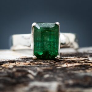 Green Tourmaline Ring - Natural Gemstone, Size 8 Green Tourmaline Ring - Natural Gemstone, Size 8