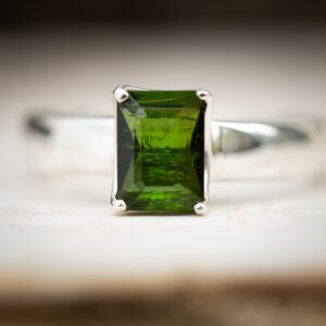 Green Tourmaline Ring: Natural Gemstone, Size 8 Green Tourmaline Ring: Natural Gemstone, Size 8