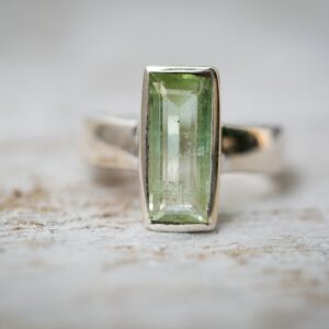 Green Tourmaline Ring: Natural Gemstone, Size 8 Green Tourmaline Ring: Natural Gemstone, Size 8