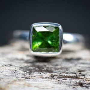 Green Tourmaline Ring, Size 7, Natural Gemstone Green Tourmaline Ring, Size 7, Natural Gemstone