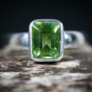 Green Tourmaline Sterling Silver Ring - Size 6 Green Tourmaline Sterling Silver Ring - Size 6