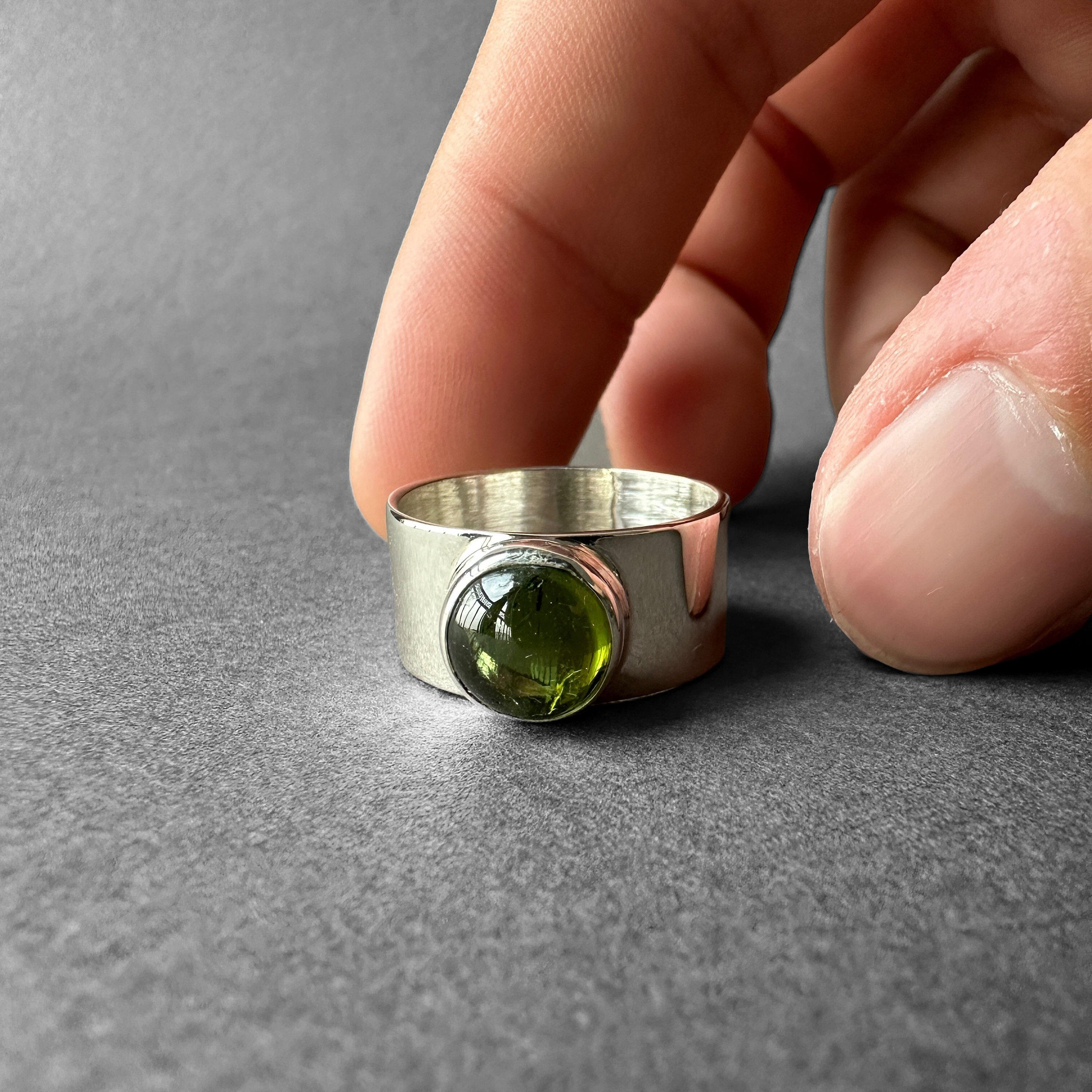 Stunning Green Chrome Tourmaline Silver Ring, Chrome Tourmaline Silver Ring Size 7, Forest Green Tourmaline, Special Piece, Gift For Mom Her