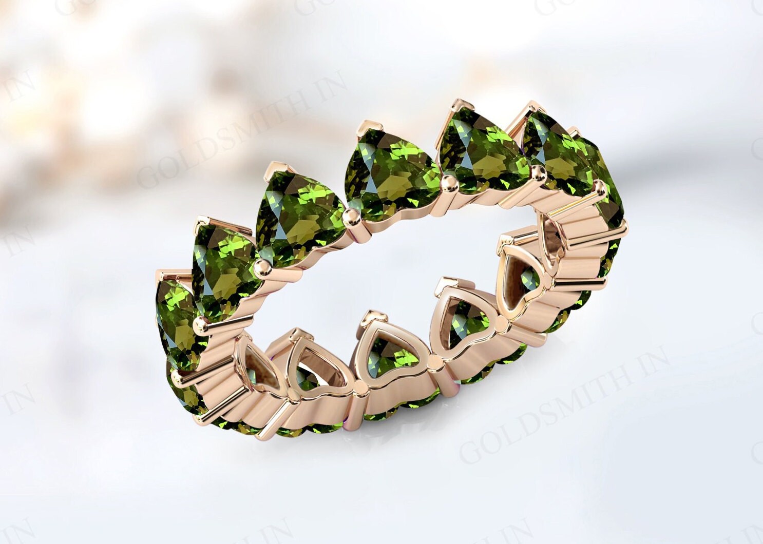 Unique Green Tourmaline Engagement Band For Women Full Eternity Wedding Band Antique Style Band Heart Shaped Gemstone Band Anniversary Gift Unique Green Tourmaline Engagement Band For Women Full Eternity Wedding Band Antique Style Band Heart Shaped Gemstone Band Anniversary Gift