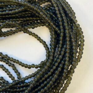 green tourmaline 4mm round gemstone beads --13 inch strand green tourmaline 4mm round gemstone beads --13 inch strand