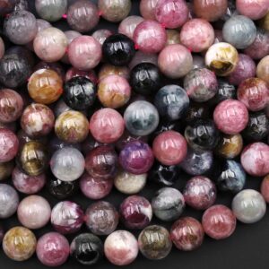 Natural Multicolor Watermelon Pink Green Tourmaline Round Beads 5mm 8mm 15.5" Strand