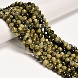 Natural Green Tourmaline Verdelite Smooth Round Beads 6mm 8mm 10mm 15.5'' Strand Natural Green Tourmaline Verdelite Smooth Round Beads 6mm 8mm 10mm 15.5'' Strand
