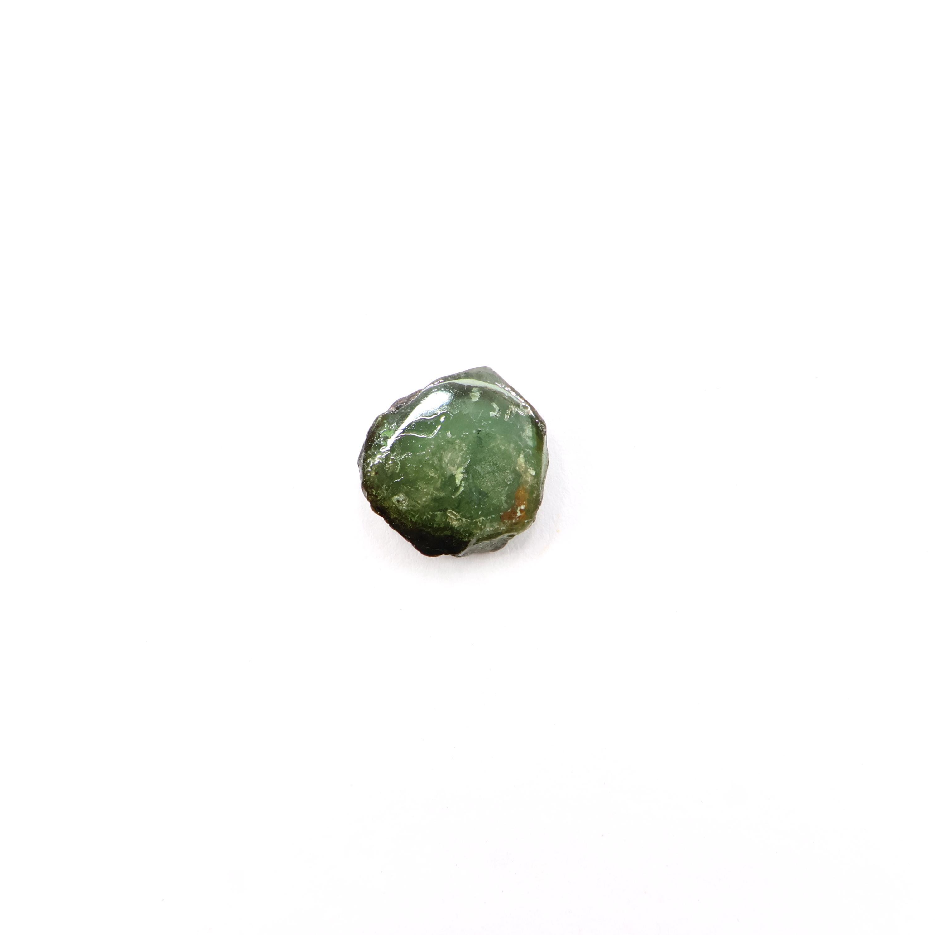 5.75 Carat, Natural Green Tourmaline Slice, Loose Gemstone, Tourmaline For Making Jewelry, 12x11 Mm
