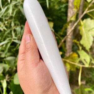 Hand Carved White Jade Wand, Crystal Massage Stick, Energy Healing Hand Carved White Jade Wand, Crystal Massage Stick, Energy Healing