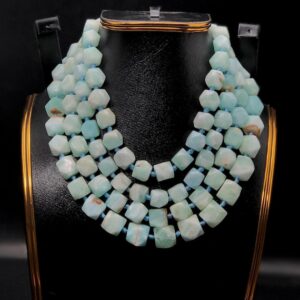 Handmade Caribbean Calcite Bead Necklace – Healing Crystal Gemstone