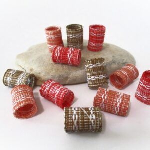 Handmade Fabric Dread Beads: Braid & Beard Accessories (Set of 4) Handmade Fabric Dread Beads: Braid & Beard Accessories (Set of 4)