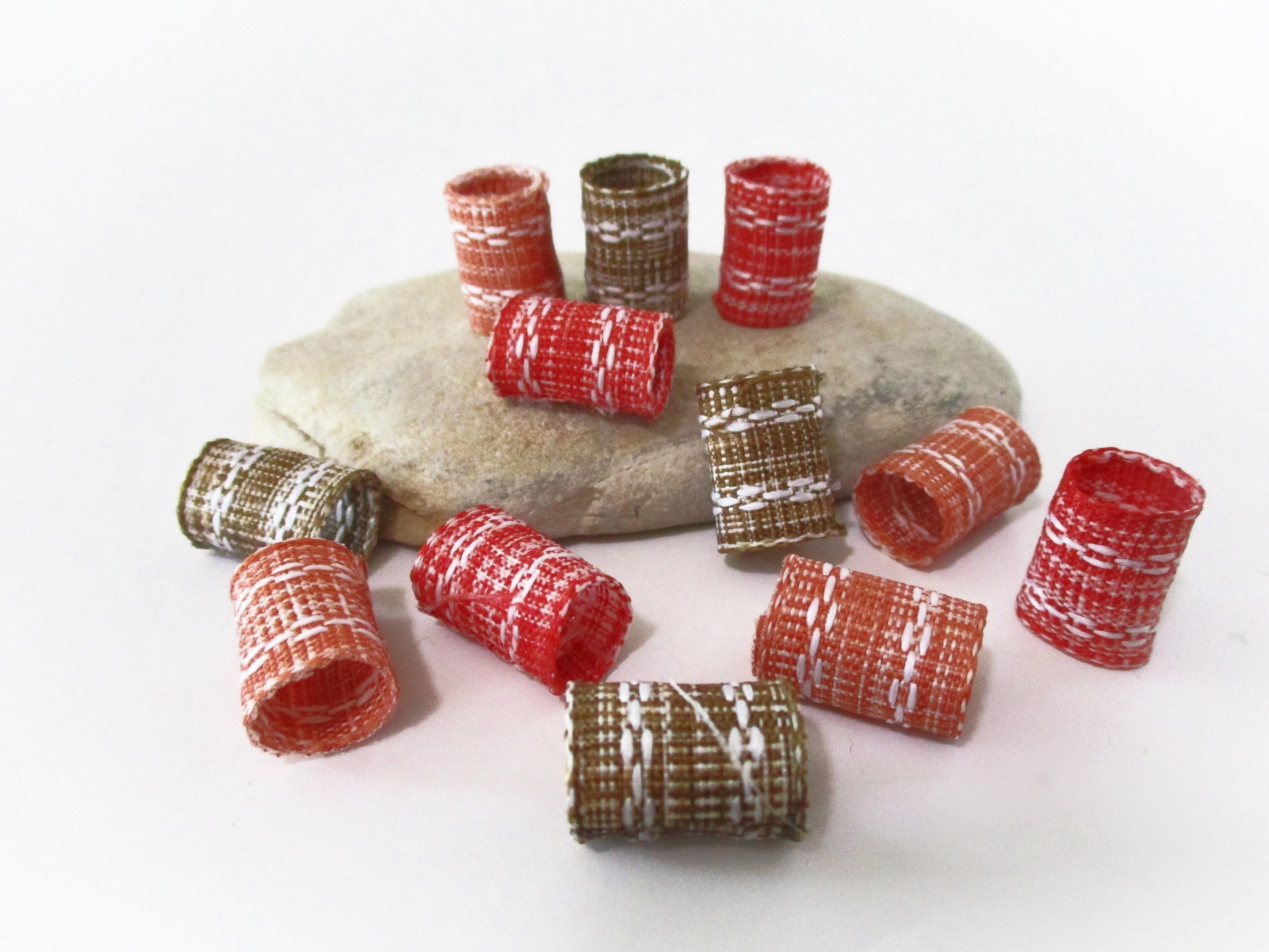 Handmade Fabric Dread Beads: Braid & Beard Accessories (set Of 4)
