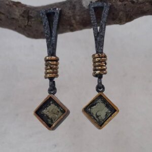 Handmade moldavite earrings / meteorite stone / czech moldavites /