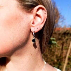 Handmade Sterling Silver Jet Earrings: Gothic Dangle Charm