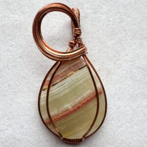 Handmade Wire Wrapped Banded Calcite Gemstone Pendant/Necklace - Please Read FULL Description Handmade Wire Wrapped Banded Calcite Gemstone Pendant/Necklace - Please Read FULL Description