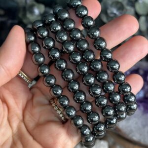 8mm Hematite Bracelet: Grounding Crystal Jewelry