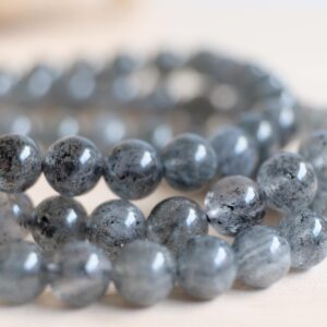 8mm Rare Natural Hematite Inclusion Phantom Quartz Gemstone Grade Aaa Stretch Custom Size Bracelet