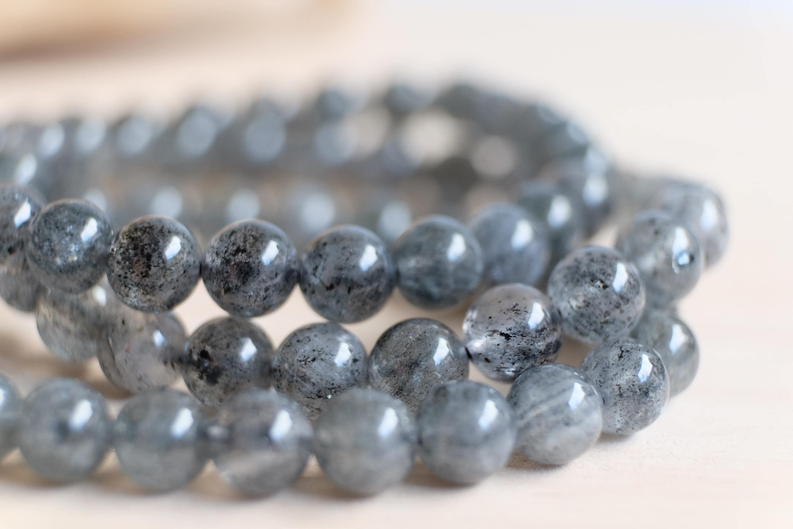 8mm Rare Natural Hematite Inclusion Phantom Quartz Gemstone Grade Aaa Stretch Custom Size Bracelet