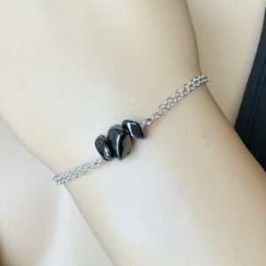Black Gemstone Bracelet Gold Or Silver Chakra Bracelet, Hematite Jewelry, Womens Crystal Bracelet, Best Birthday Gift For Her, Friend, Wife