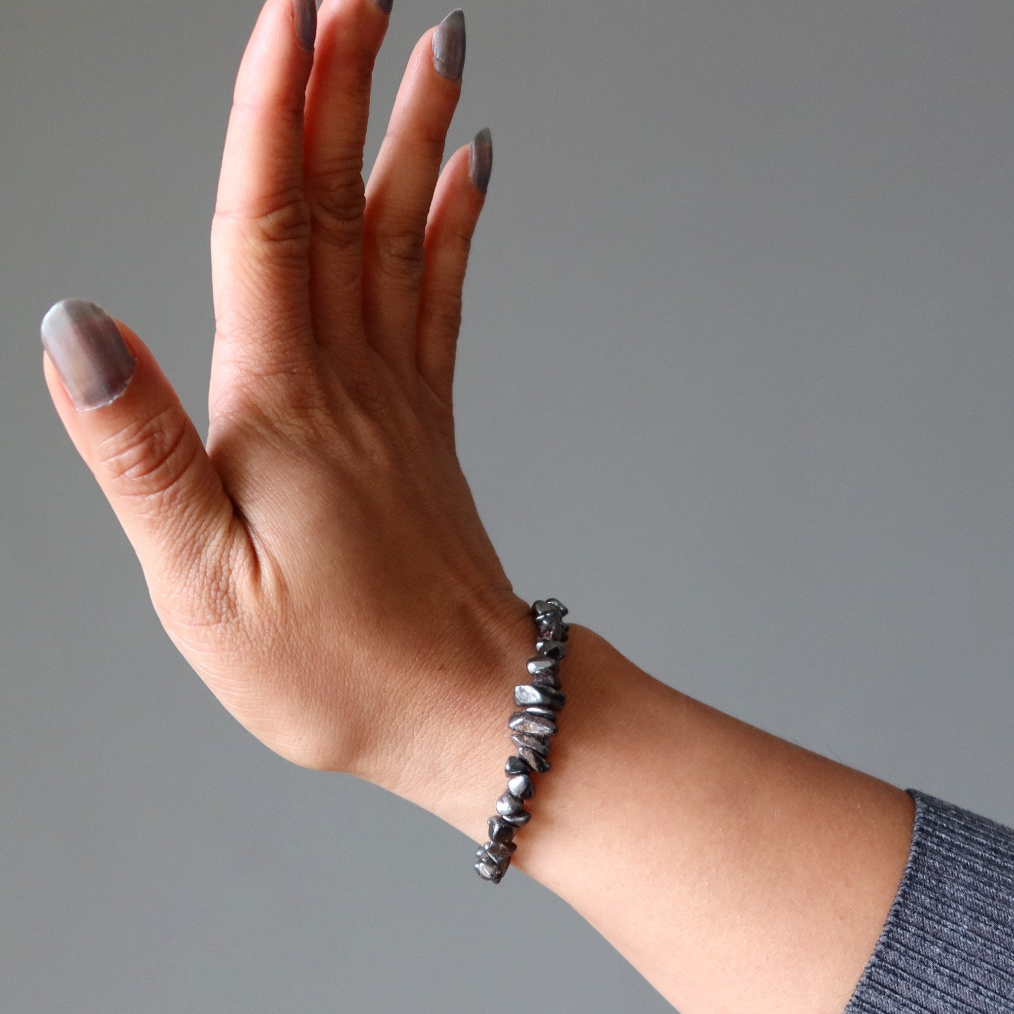 Hematite Bracelet Charming Silver Crystal