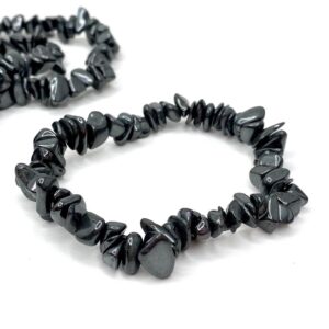 Hematite Chip Bracelet: Gemstone Beaded Stretch Bracelet
