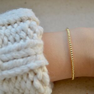 Delicate Gold Hematite Gemstone Beaded Bracelet, Tiny Boho Gold Plated Hematite Jewelry - Everyday Minimalist - Perfect Bridesmaid Gift