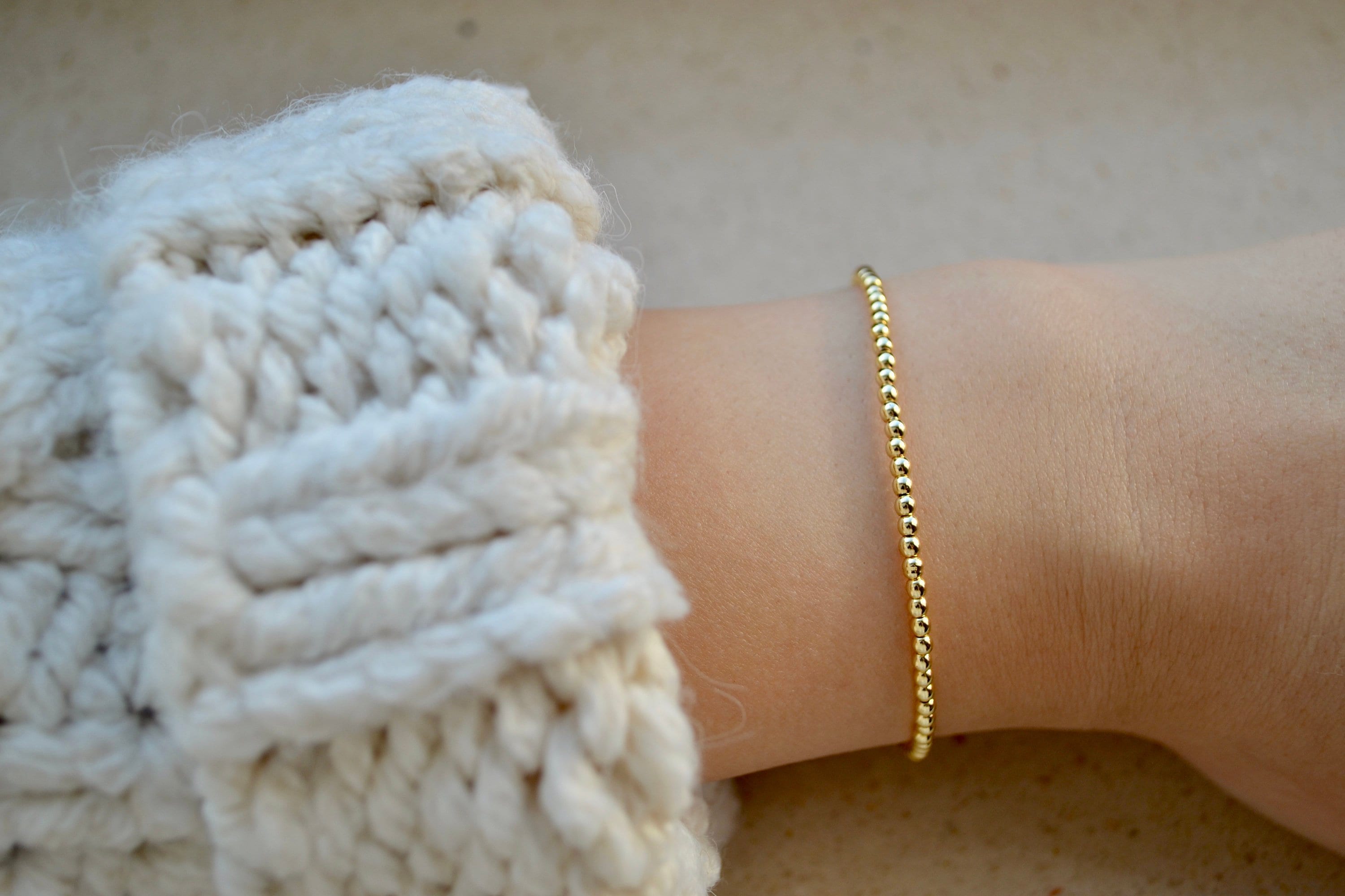 Delicate Gold Hematite Gemstone Beaded Bracelet, Tiny Boho Gold Plated Hematite Jewelry - Everyday Minimalist - Perfect Bridesmaid Gift