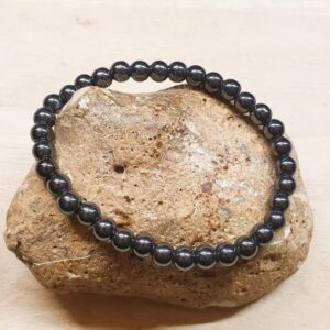 Hematite bracelet. Elastic stretch stacking bracelets for women. 6mm