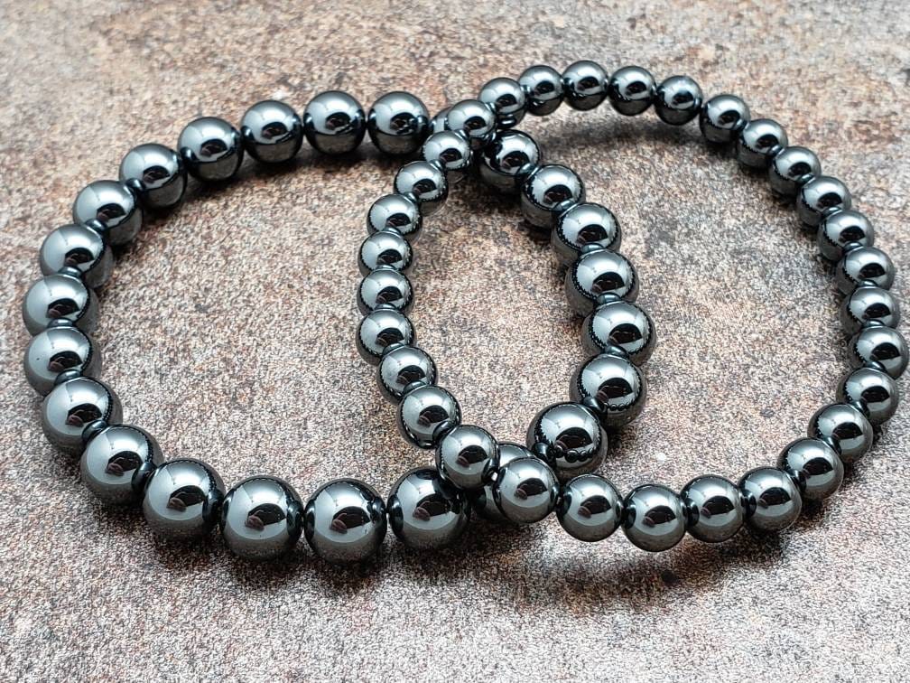 Hematite Bracelet, Gemstone Bracelet, 7 Inch