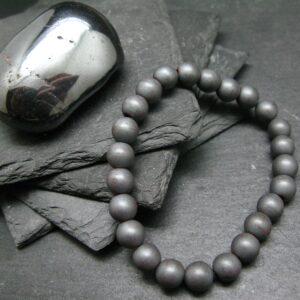 Hematite Genuine Bracelet ~ 7 Inches ~ 8mm Round Matte Beads
