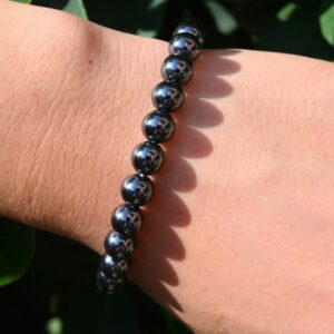 Natural Hematite Stretchy Bracelet,handmade Women/men Bracelet,gemstone Round Bracelet,for Gift Bracelet,healing Round Bracelet.