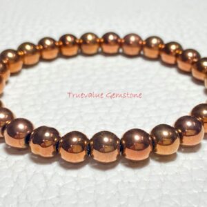 Rose Gold Hematite Bracelet – Metallic Beaded Bracelet For Protection, Balance & Stylish Healing Jewelry