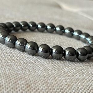 Sleek Black Hematite Bracelet, Mens Black Bracelet, Hematite Round Beads Simple Classy Understated Sleek Black Hematite Bracelet, Mens Black Bracelet, Hematite Round Beads Simple Classy Understated