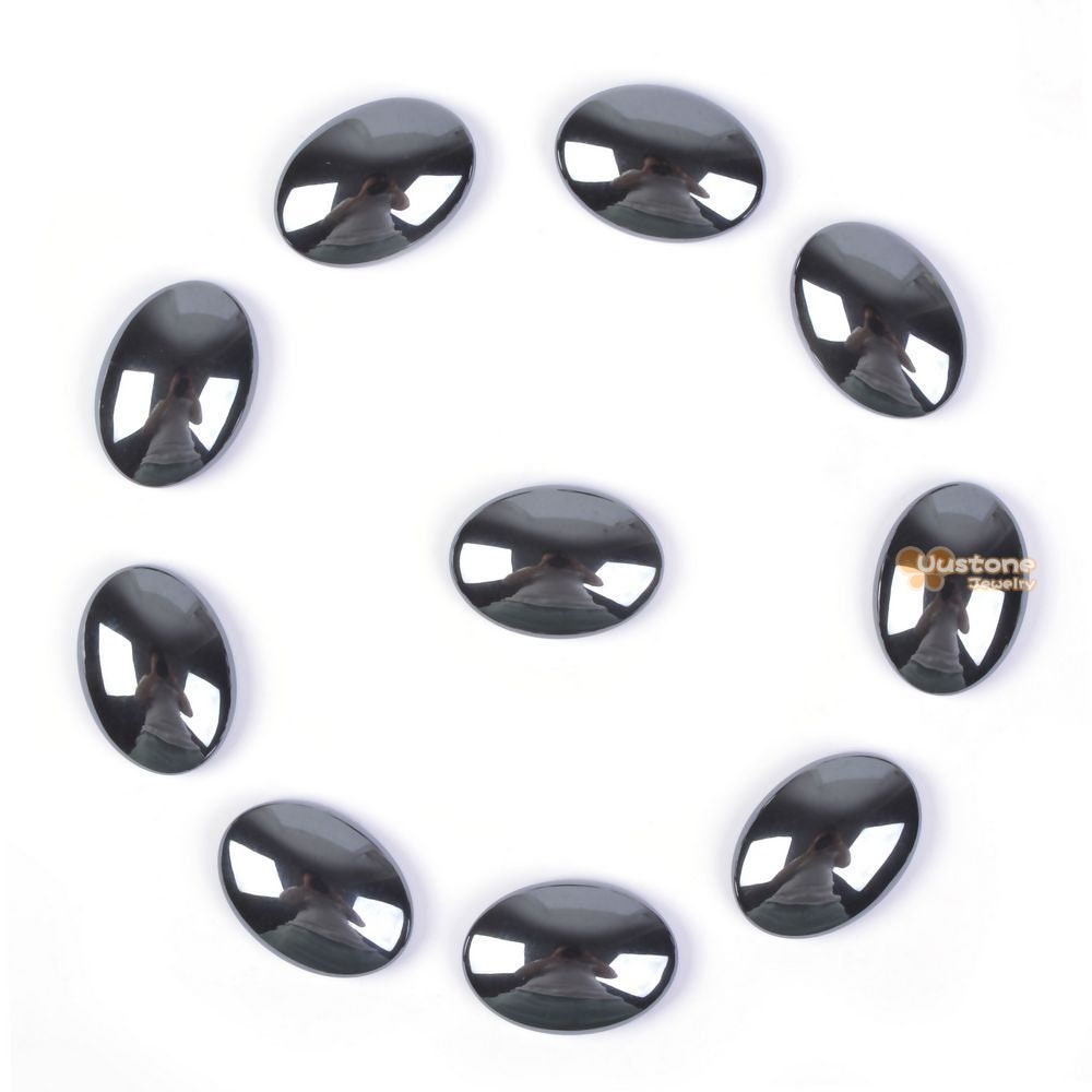18mm Hematite Gemstone Oval Cab Cabochon 18mm Hematite Gemstone Oval Cab Cabochon