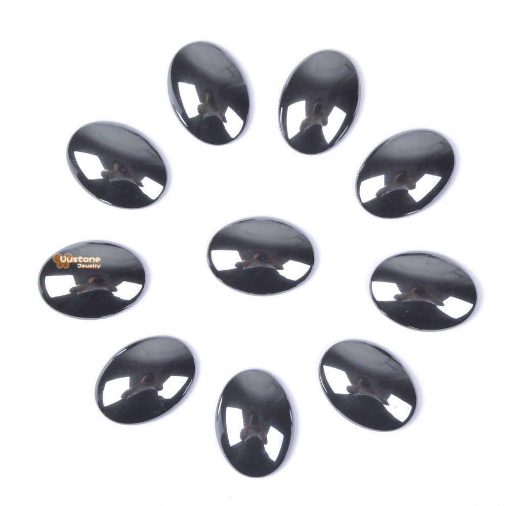 20mm Hematite Oval Flatback Cab Cabochon Diy Jewelry Making