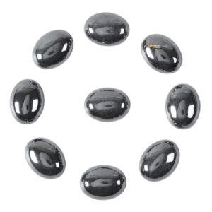 20mm Hematite Thick oval flatback cab cabochon DIY jewelry making