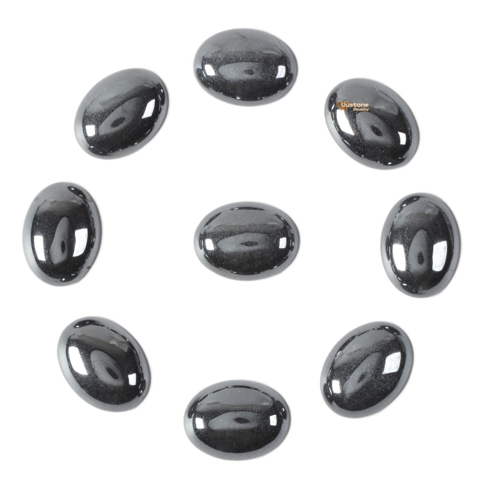 20mm Hematite Thick Oval Flatback Cab Cabochon Diy Jewelry Making