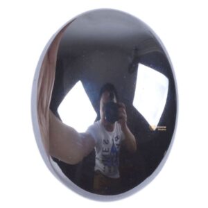 25mm Hematite oval flatback cab cabochon