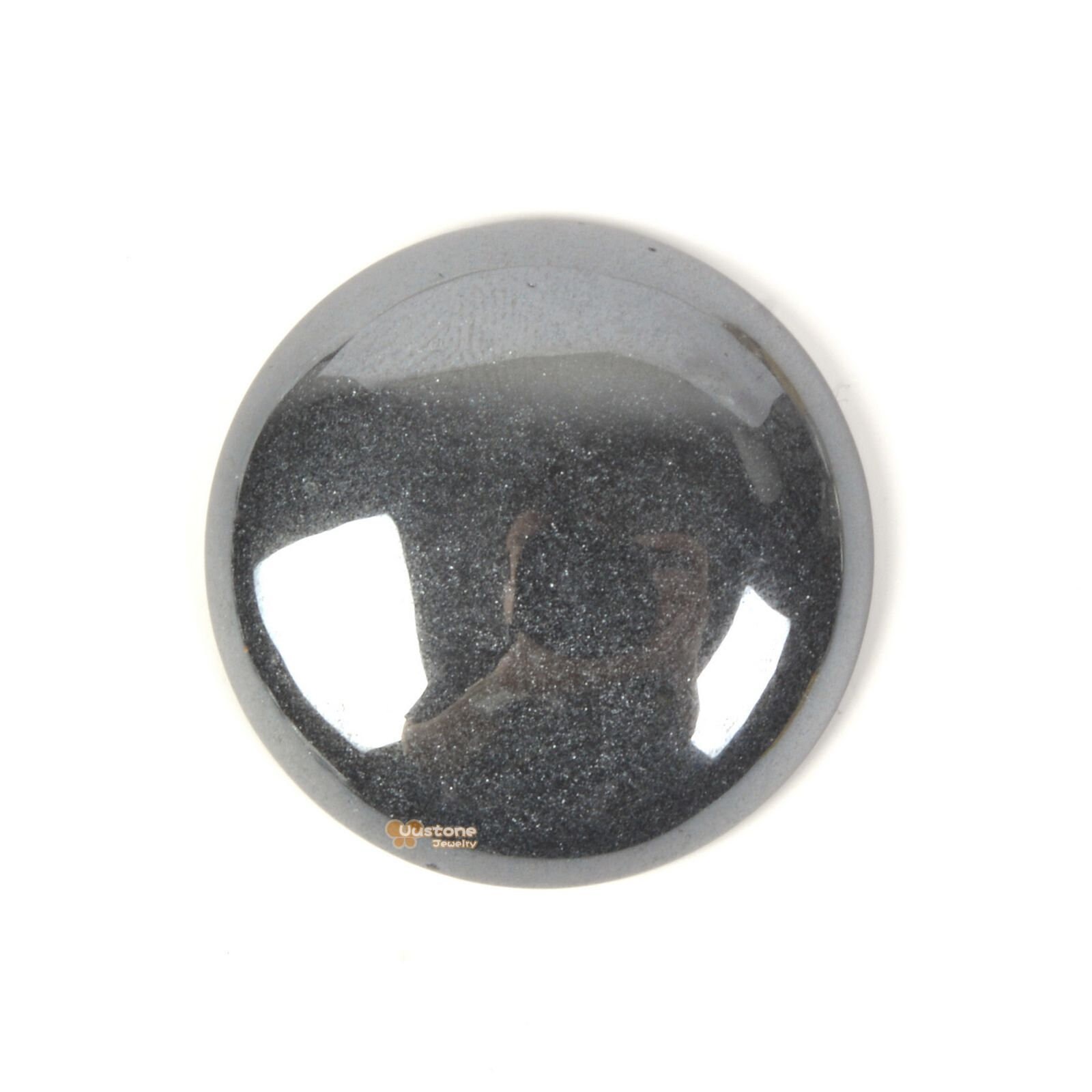 25mm Hematite Round Flatback Cab Cabochon 25mm Hematite Round Flatback Cab Cabochon